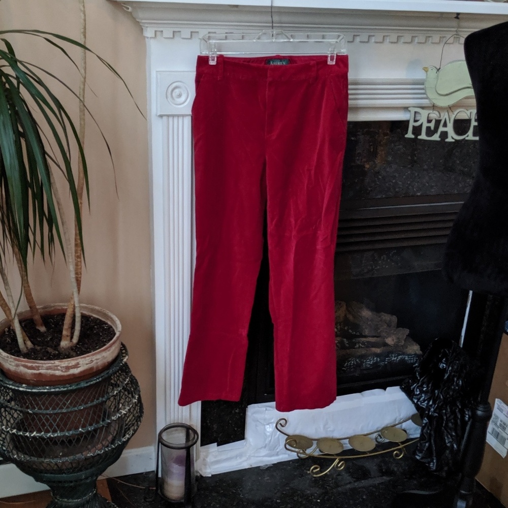 Ralph Lauren Red Velvet Pants size 4